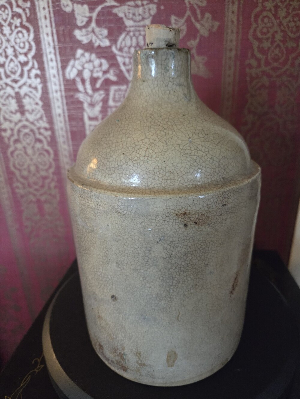Antique Primitive Stoneware Jug Salt Crackled Glazed - Picture 2 of 14